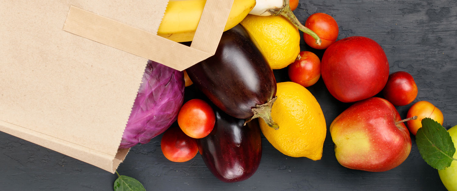 grocery bag with produce